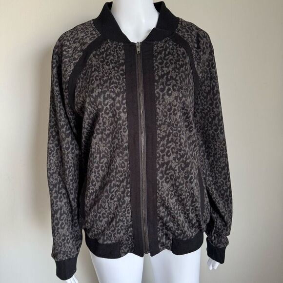 Liverpool Los Angelas Leopard Print Bomber Lightweight Jacket Size L - Picture 1 of 6